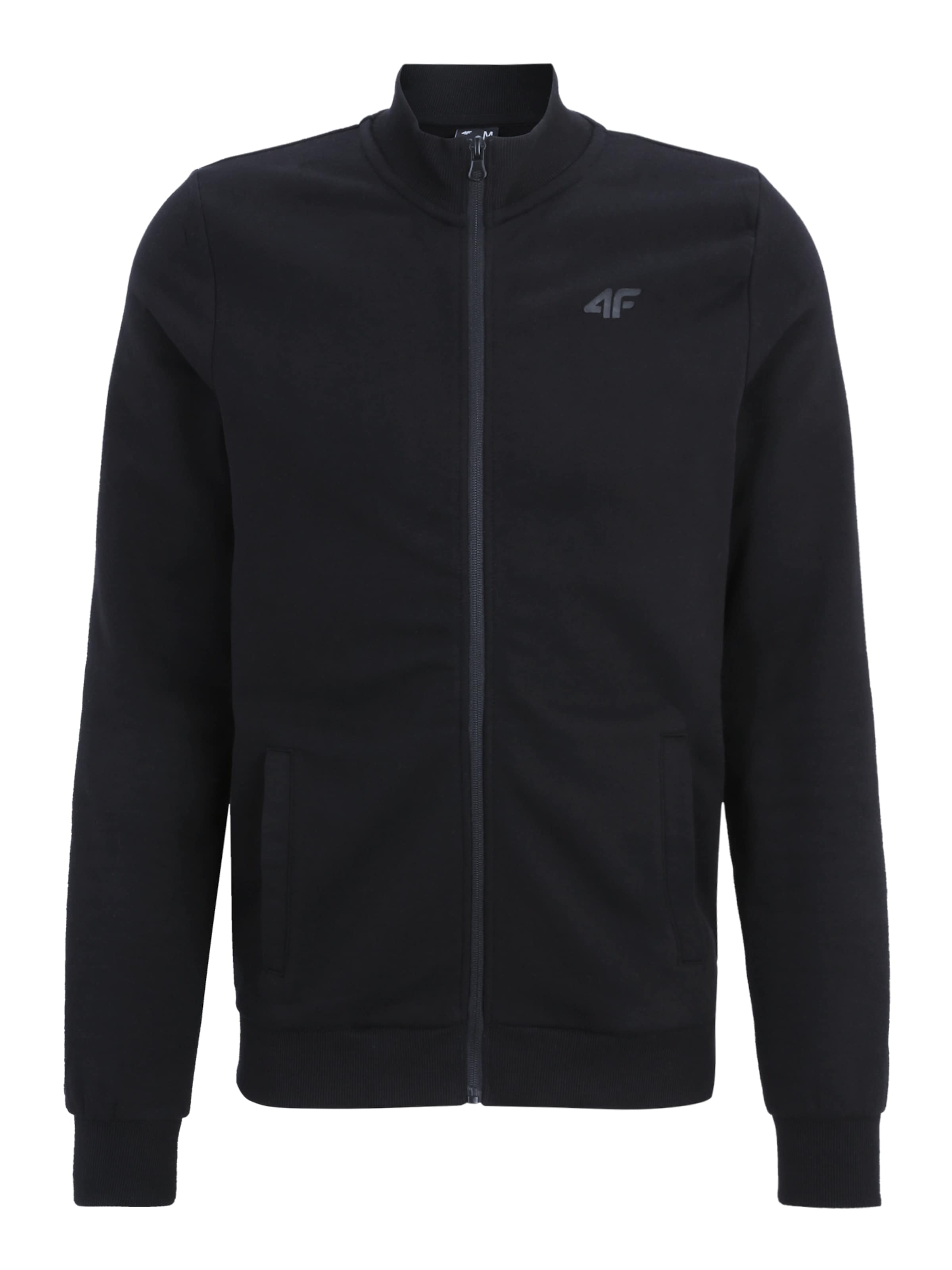 Bluză cu fermoar sport de la 4F pe negru: față