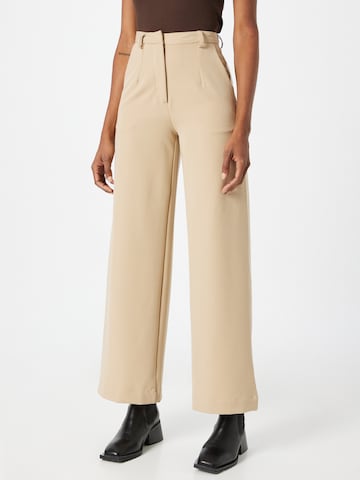 Wide leg Pantaloni eleganți de la minimum pe bej: față