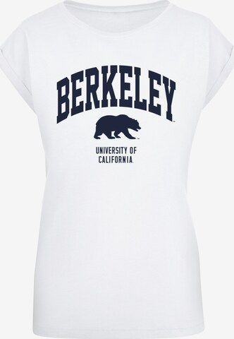 Merchcode Shirt 'Berkeley University - Bear' in Wit: voorkant