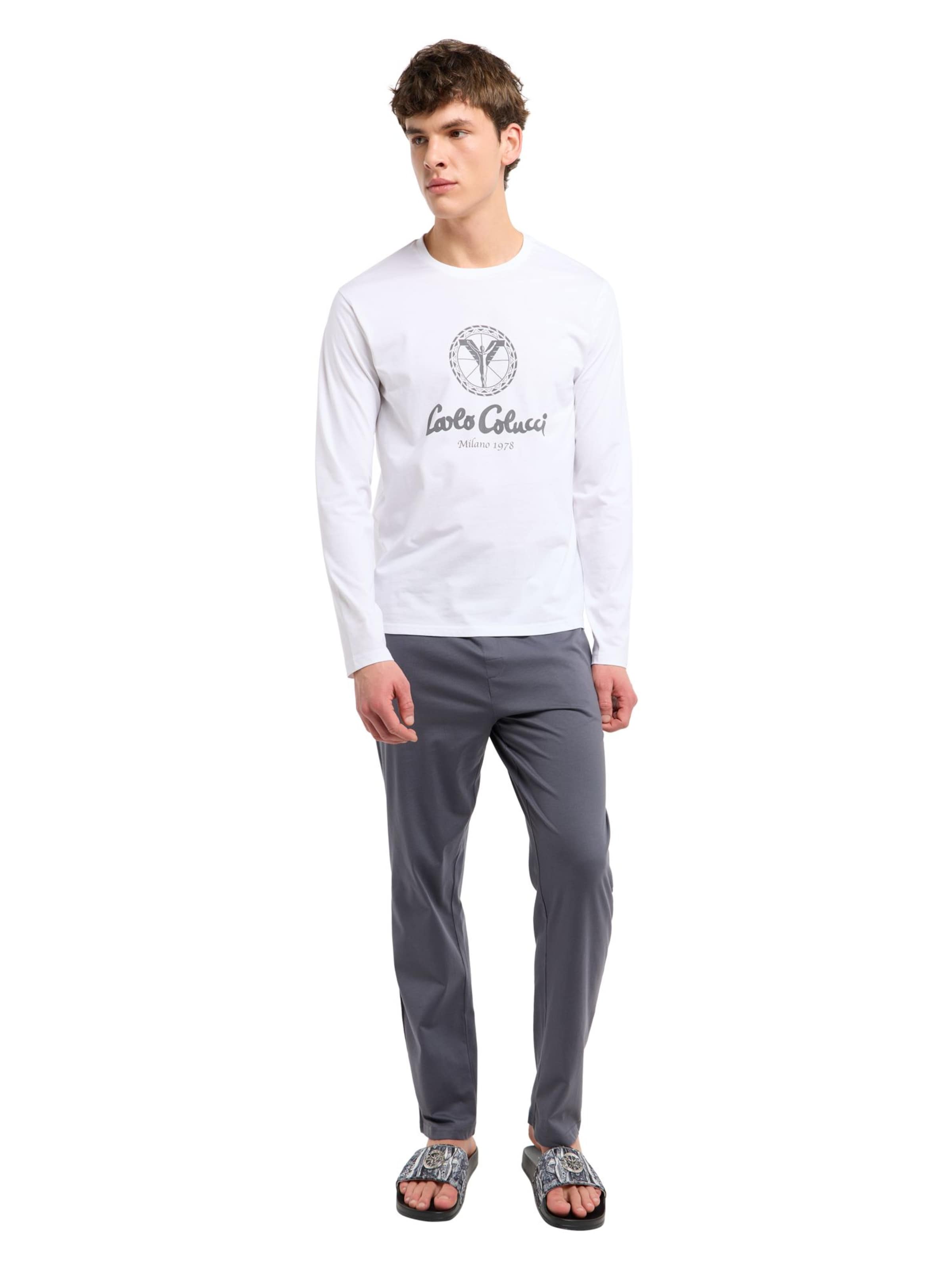 Carlo Colucci Pyjama lang ' Ferretti ' in Grijs: voorkant