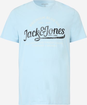 T-Shirt 'LOUIE' Jack & Jones Plus en bleu : devant