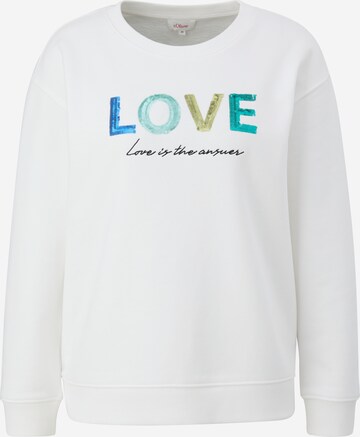 Sweat-shirt s.Oliver en blanc : devant