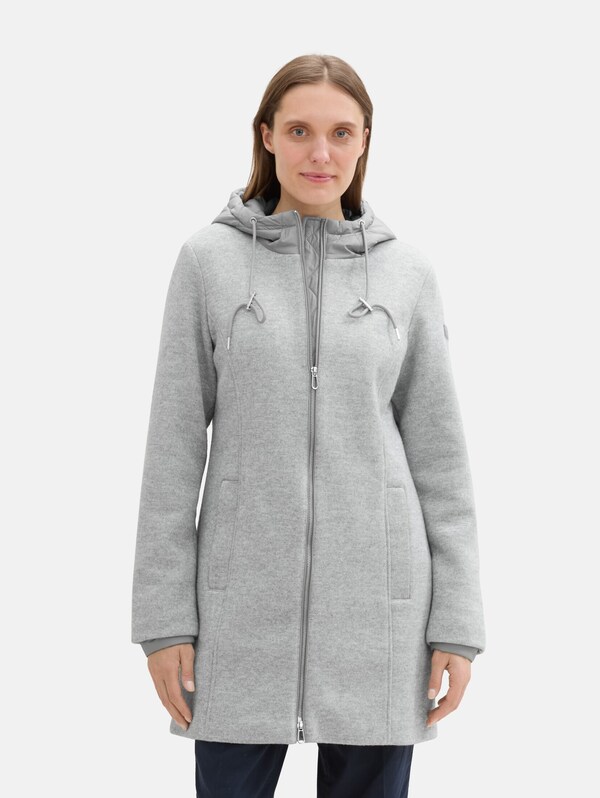 TOM TAILOR Between-Seasons Coat in Mottled Grey
