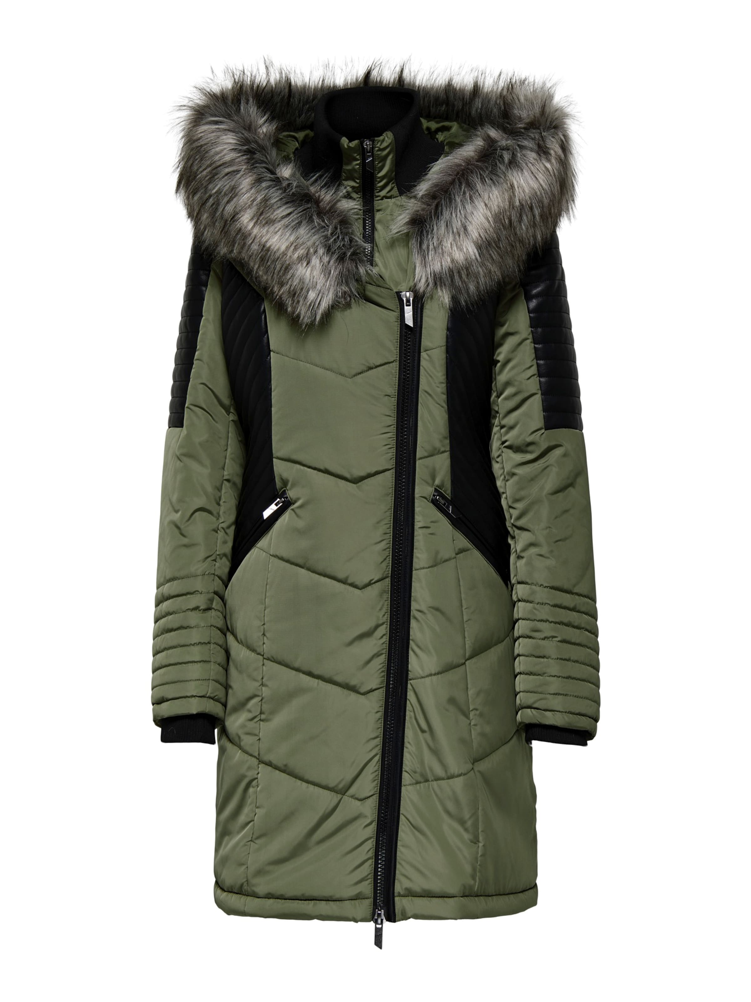 ONLY Talvemantel 'ONLNEW LINETTE', värv roheline: eest vaates