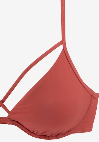 T-shirt Top per bikini di LASCANA in rosso