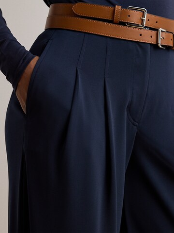 Lauren Ralph Lauren Wide leg Bandplooibroek 'CHABRELL' in Blauw