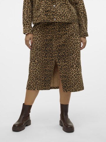 Vero Moda Curve Nederdel 'CVERI' i brun: forside