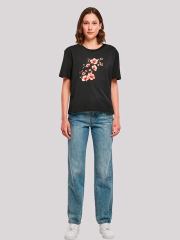 T-shirt oversize 'Rosa Blumenzweig 3D' F4NT4STIC en noir