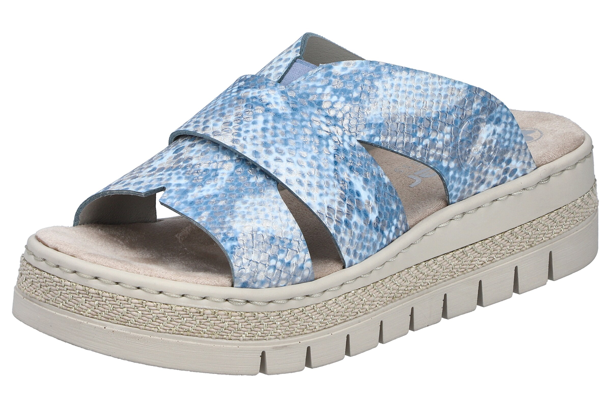 Mule Rieker en bleu : devant