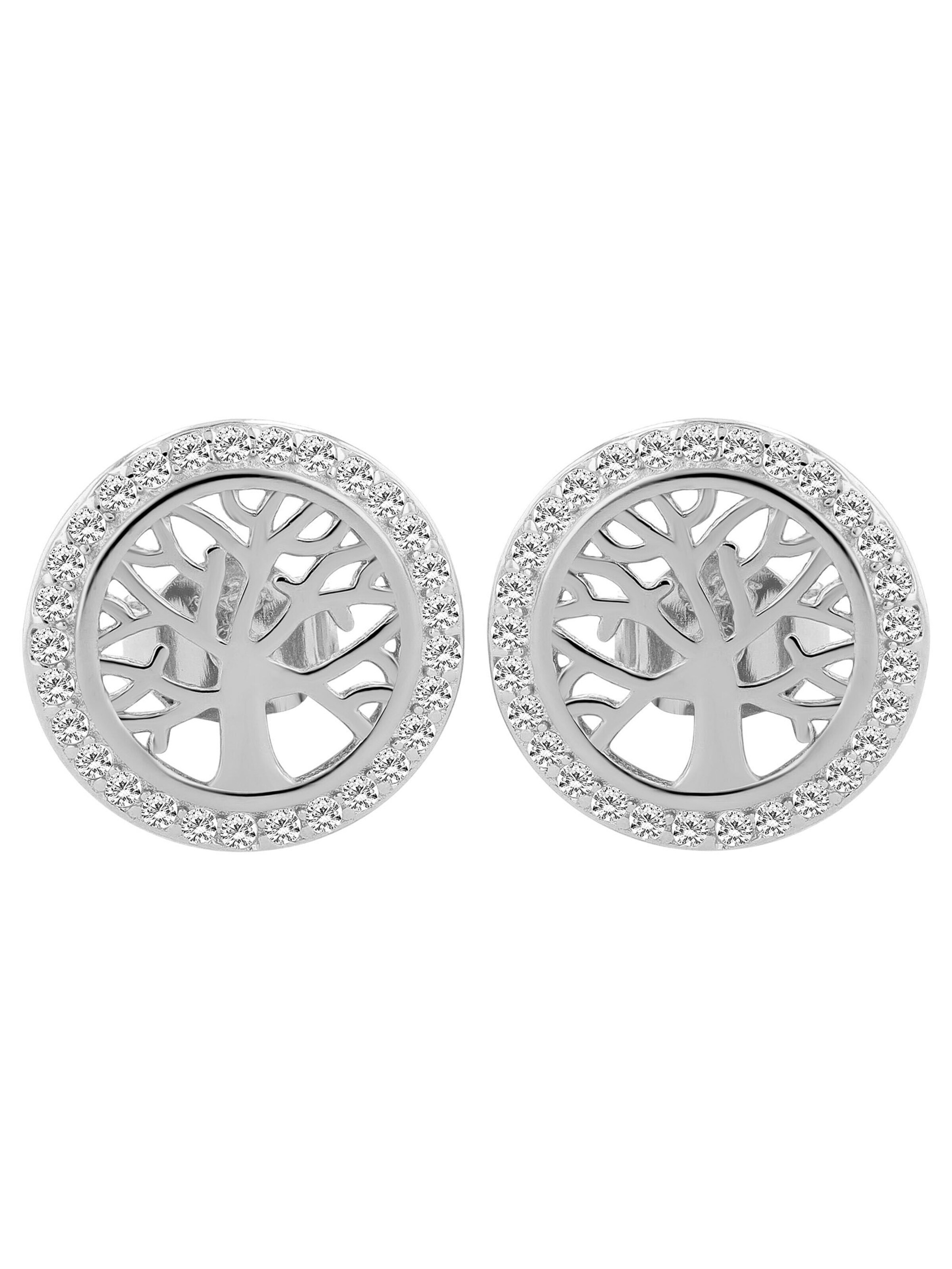 Akzent Earrings '"Emerita" aus 925 Sterlingsilber, rhodiniert, langlebig' in Silver: front