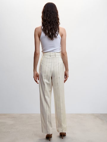 MANGO Wide leg Pleat-Front Pants 'SOPHIE' in Beige