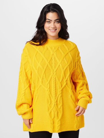 Pull-over Tommy Hilfiger Curve en jaune : devant