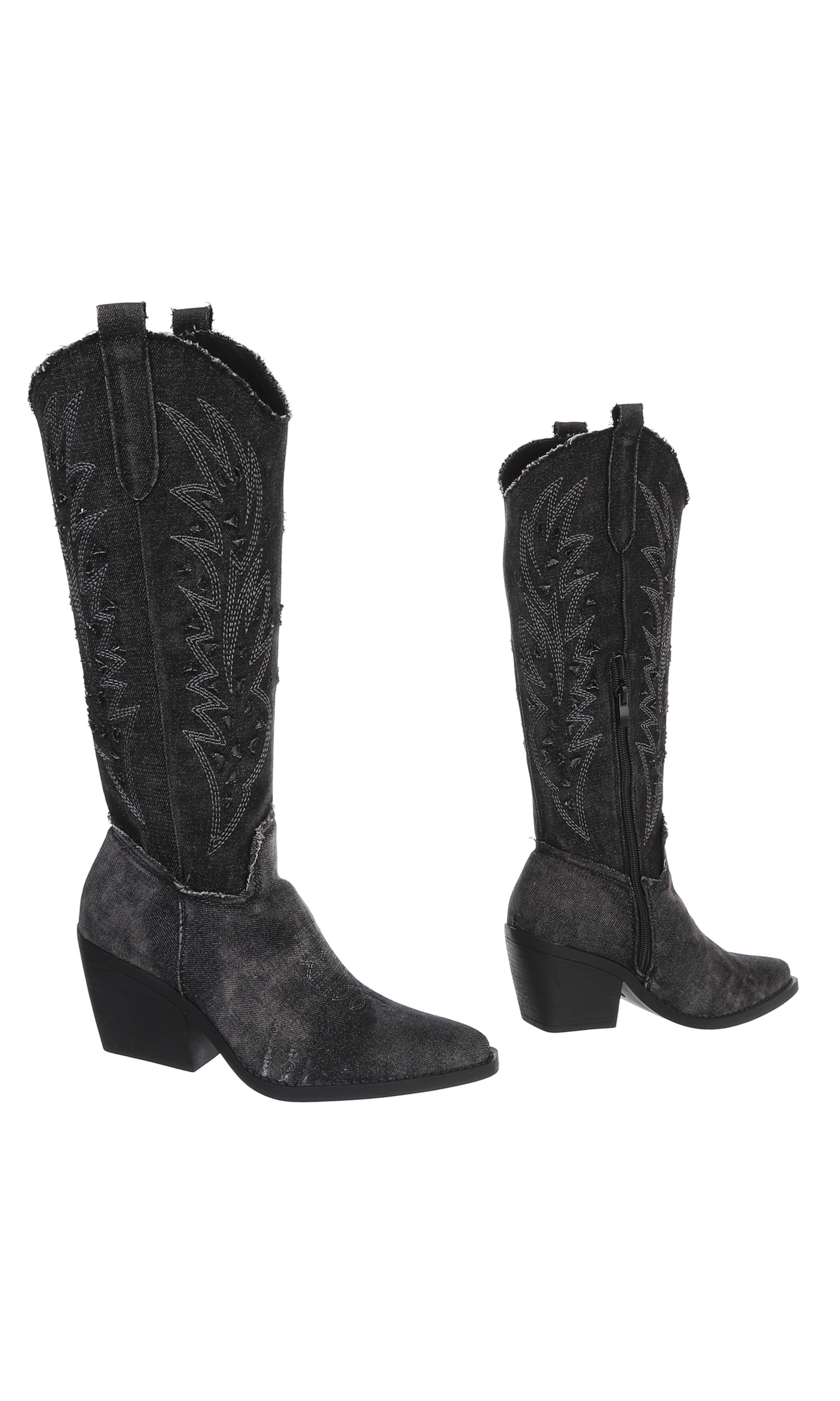 Ital-Design Cowboy Boots in Black