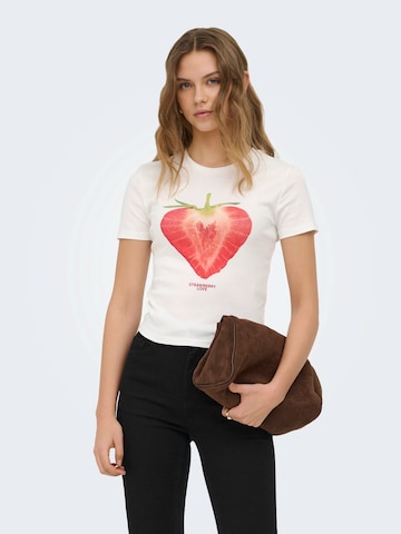 ONLY Koszulka w kolorze biały: przód