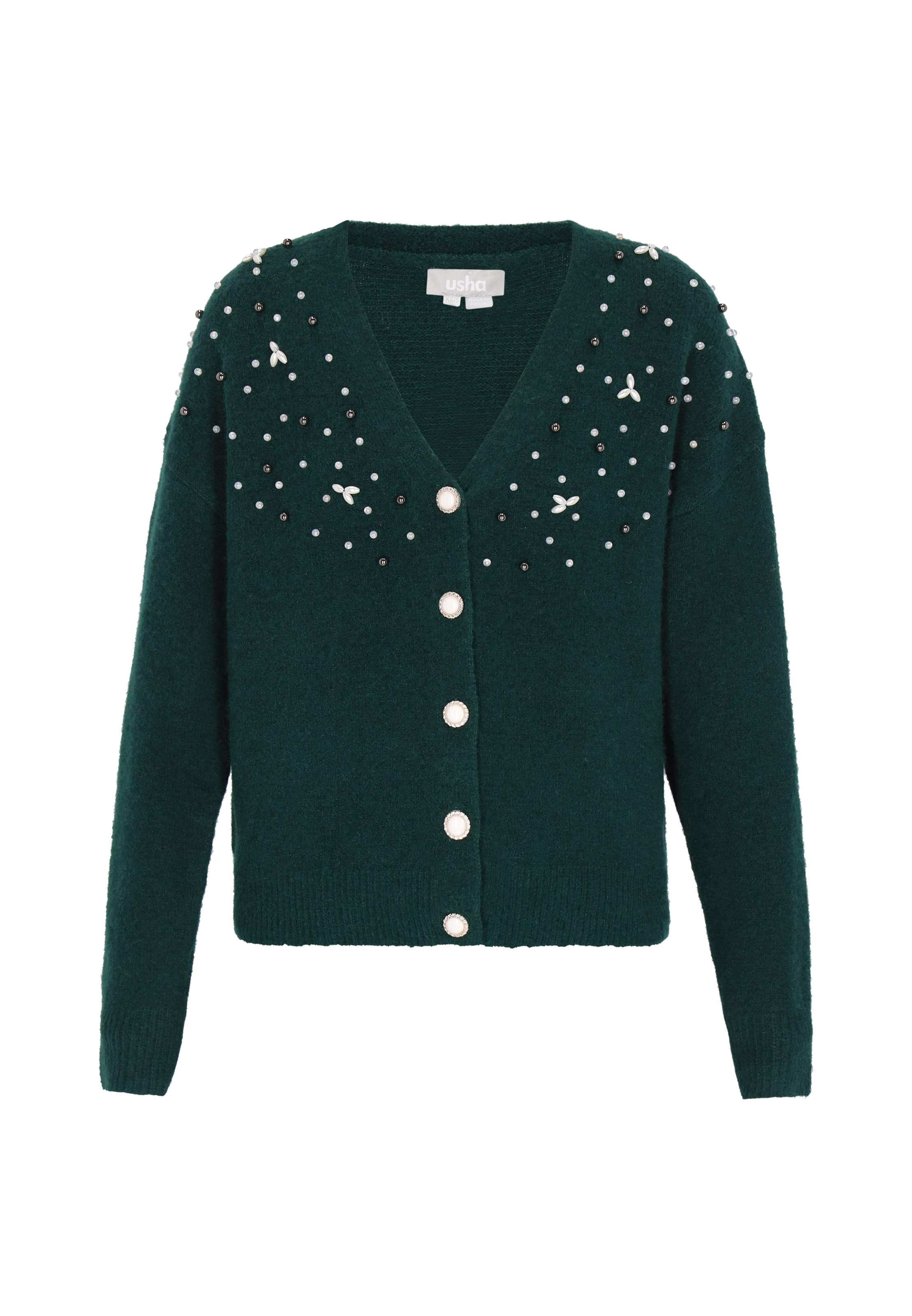 Usha - Cárdigan en verde: frente
