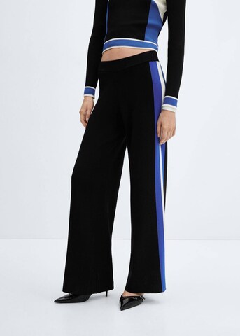 MANGO Wide Leg Hose in Schwarz