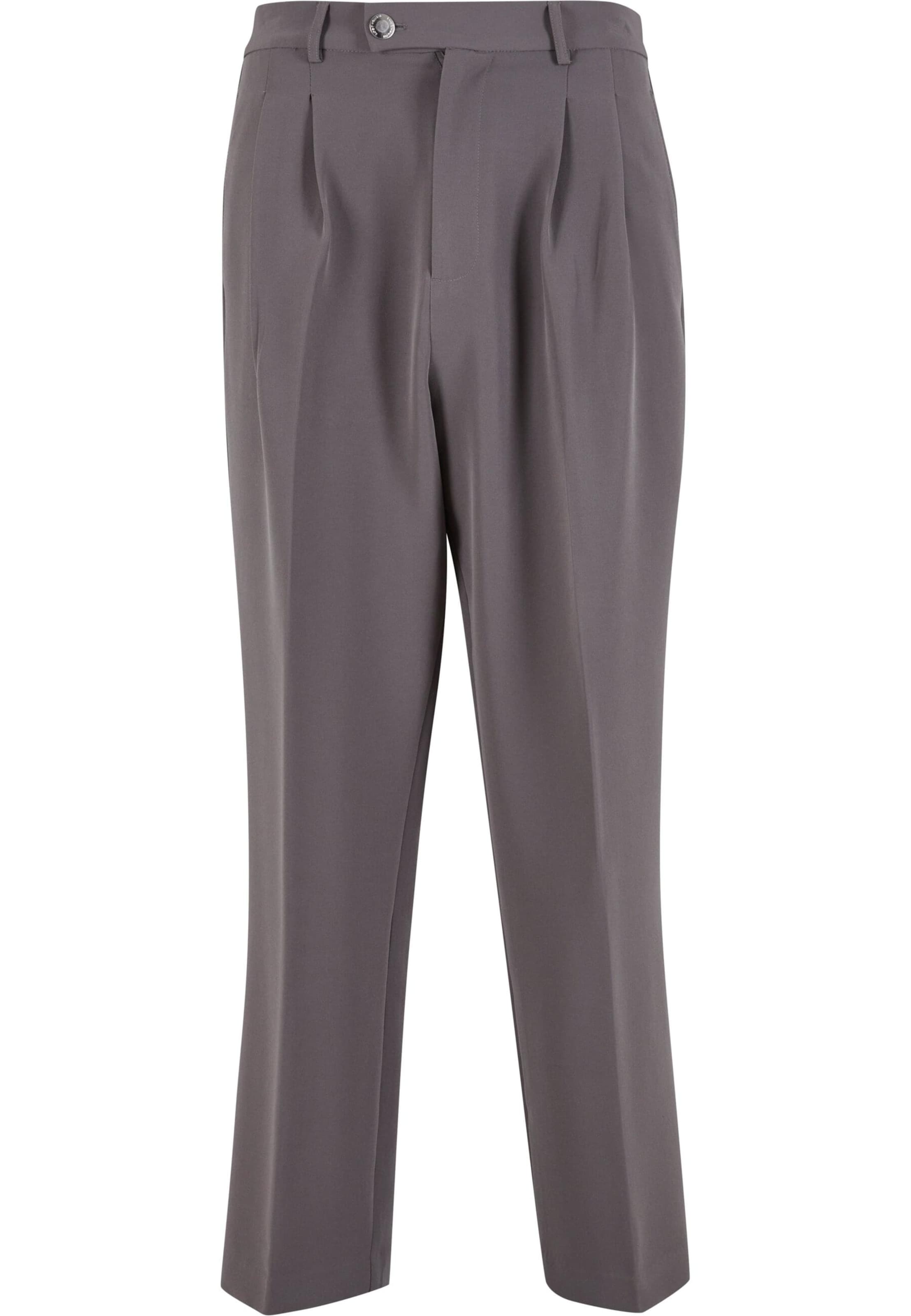 Lost Youth Свободный крой Брюки со складками в Серый: спереди