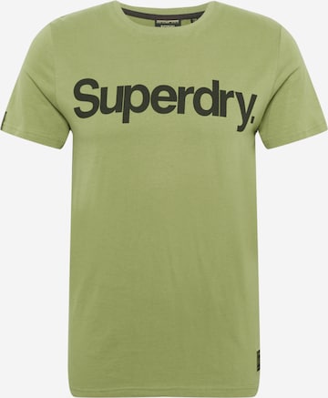 zaļš Superdry T-Krekls 'Military': no priekšpuses