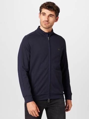 FYNCH-HATTON Zip-Up Hoodie in Blue: front