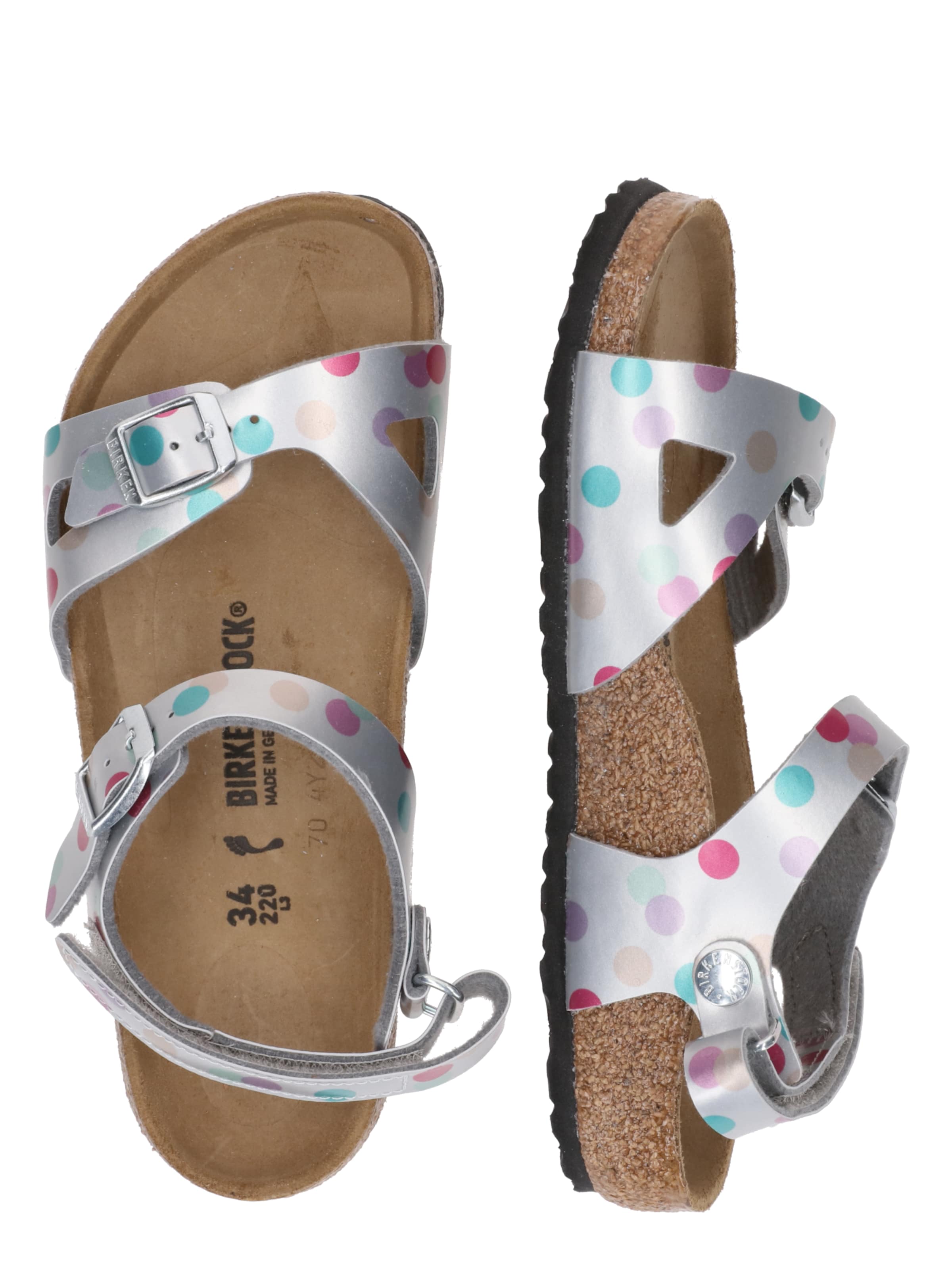 BIRKENSTOCK Отворени обувки 'Rio' в сребърно