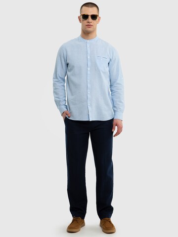BIG STAR Regular fit Button Up Shirt 'KOSIHOMIS' in Blue