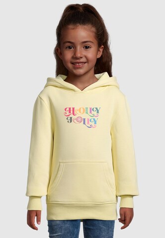 Merchcode Sweatshirt 'Christmas Holly Jolly' in Gelb: Vorderseite