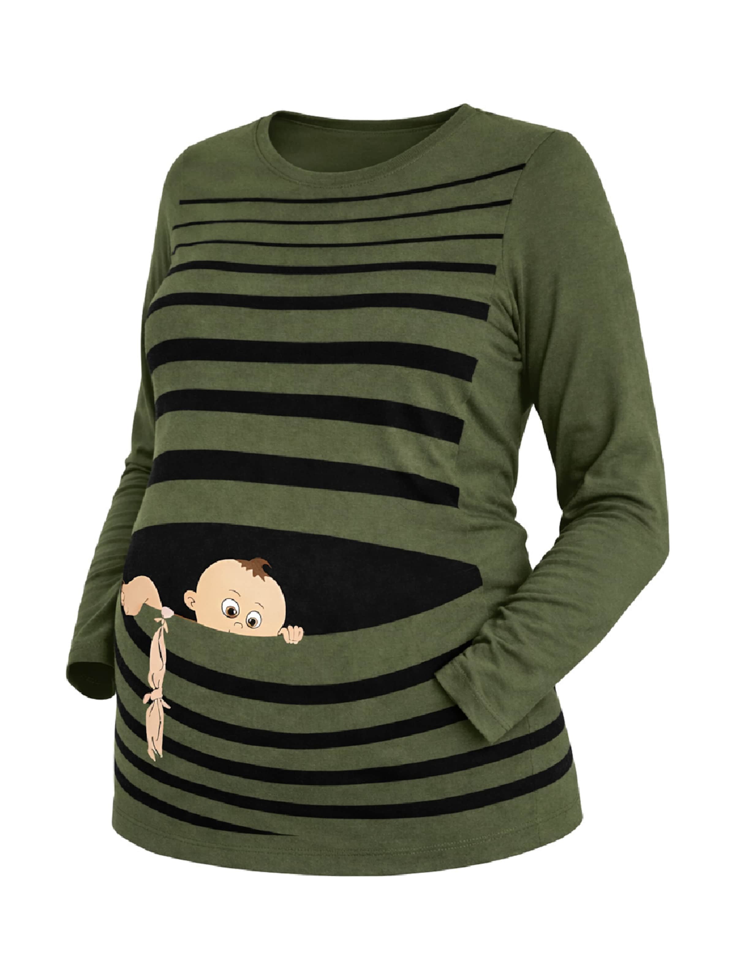 M.M.C. Shirt 'Baby Flucht Umstandslangarmshirt' in Khaki, Item view