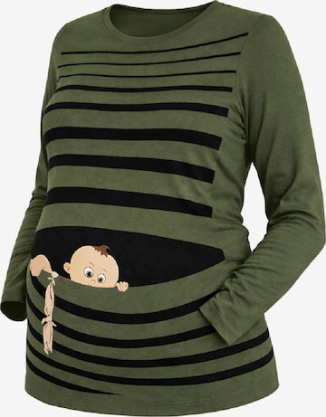 M.M.C. Shirt 'Baby Flucht Umstandslangarmshirt' in Green: front