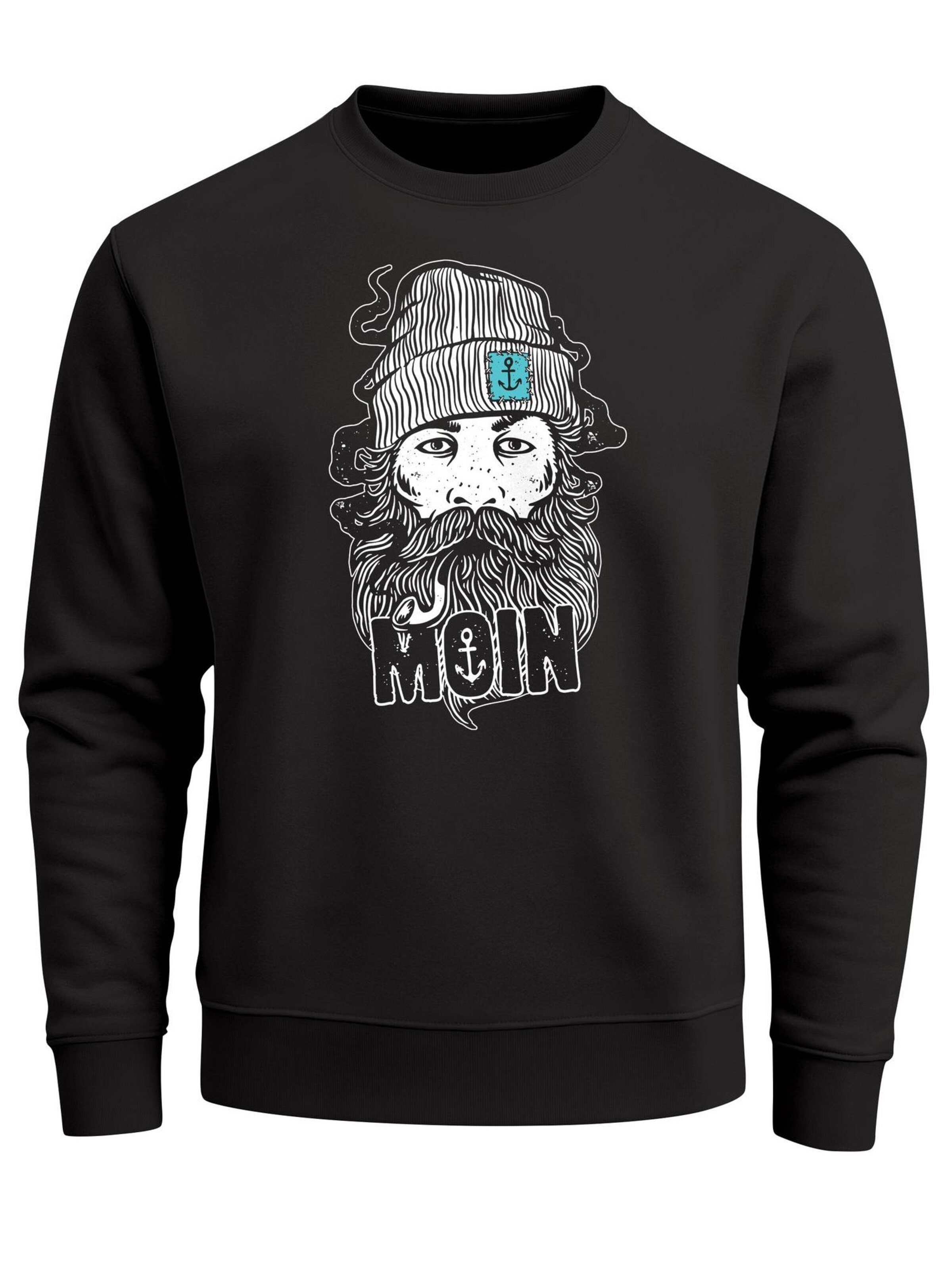 Neverless Sweatshirt 'Moin' in Black: front
