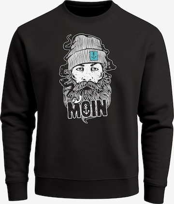 Neverless Sweatshirt 'Moin' in Schwarz: Vorderseite