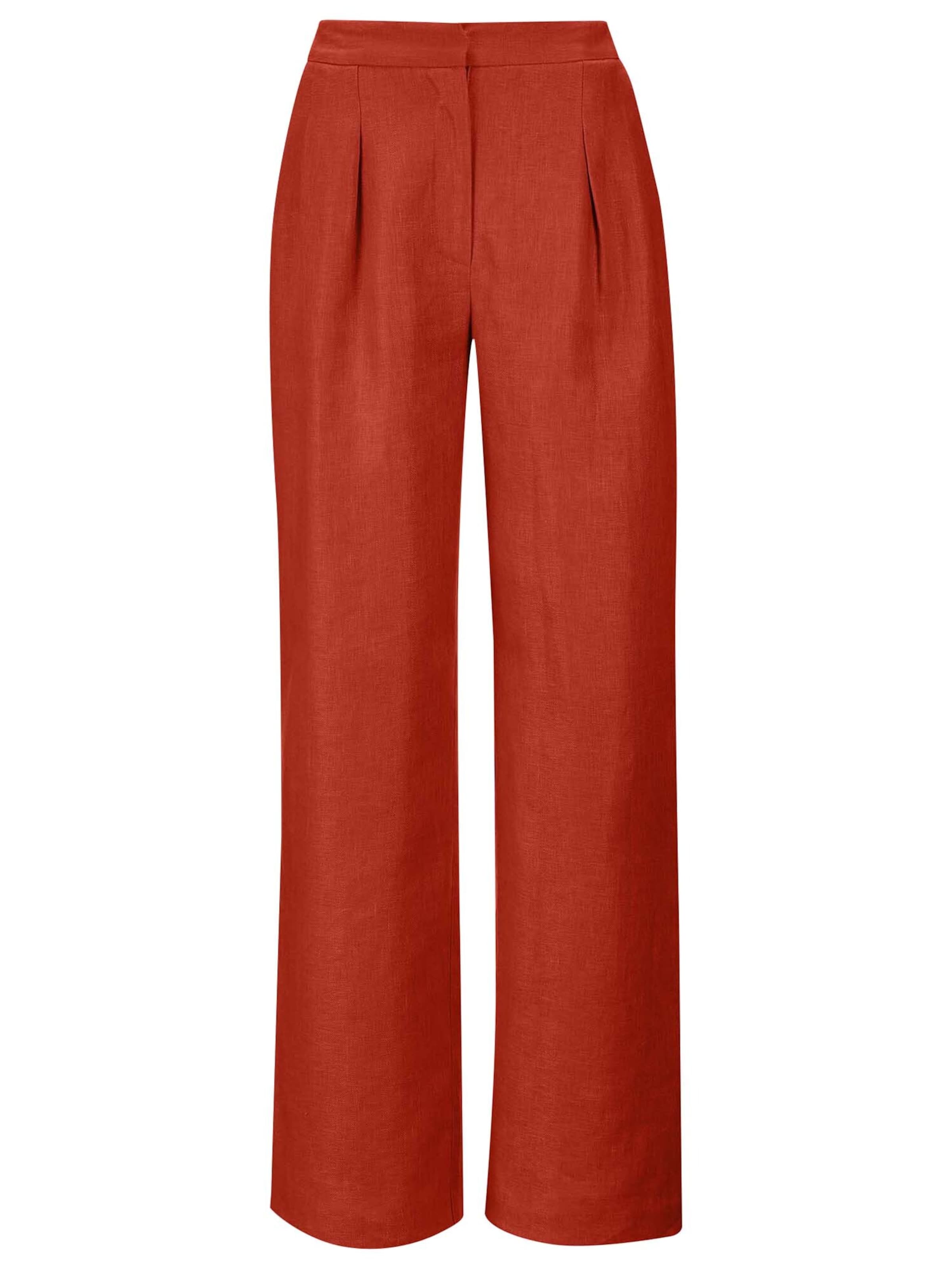 MADELEINE Bandplooibroek in de kleur Donkeroranje, Productweergave