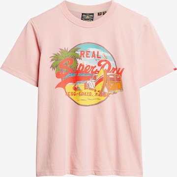 Superdry Футболка в Ярко-розовый: спереди