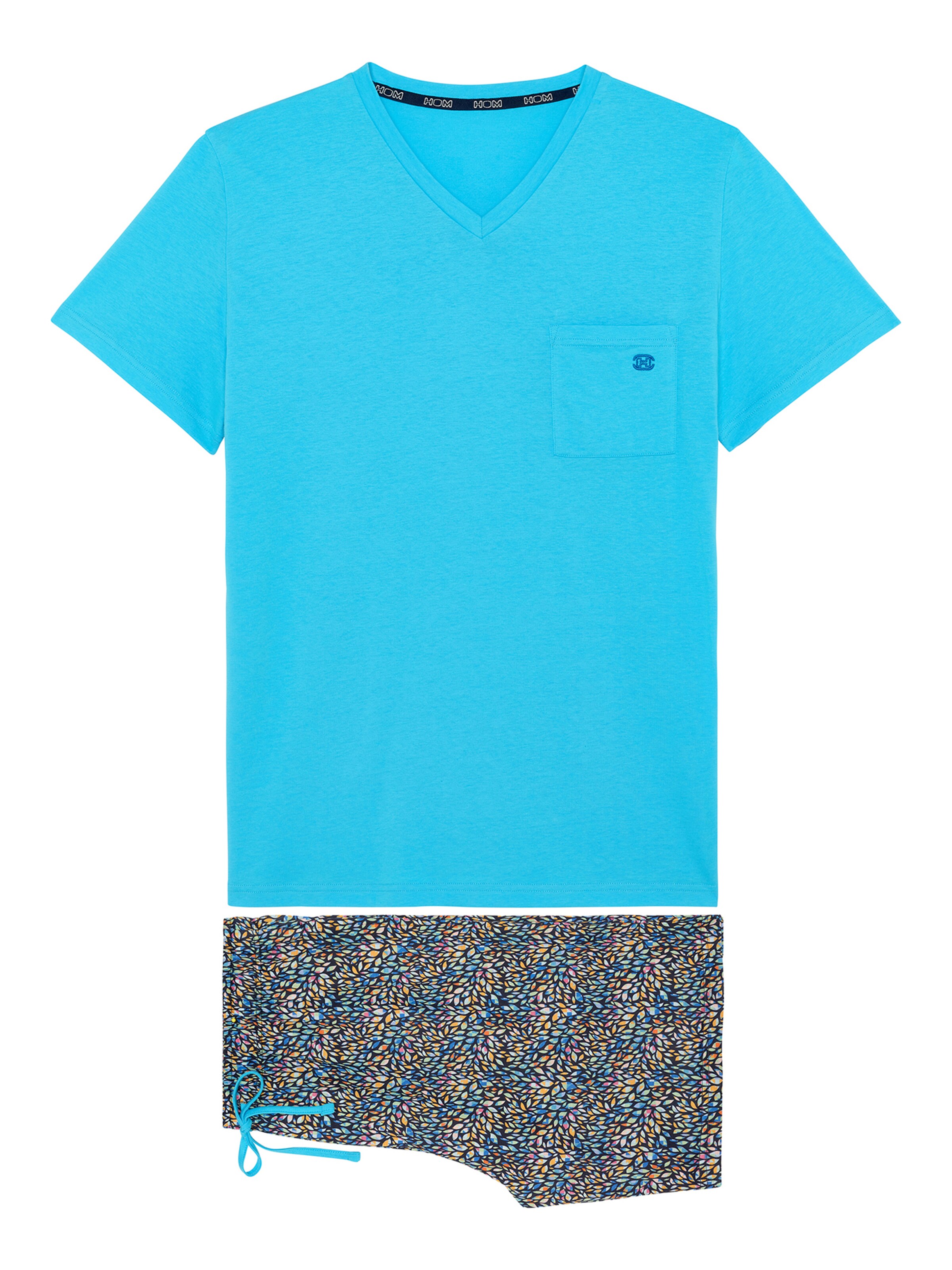 HOM Short Pajamas ' Buddy ' in Blue: front