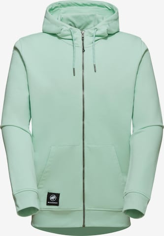 MAMMUT Zip-Up Hoodie in Green: front