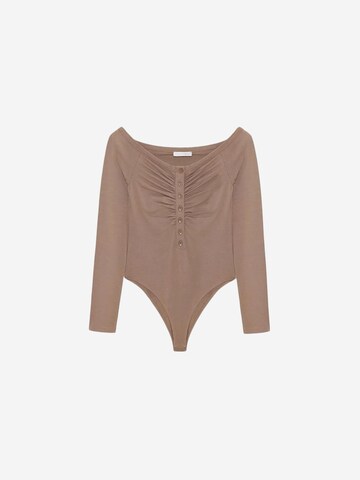 Dilvin Shirt bodysuit 'Blusen' in Beige: front