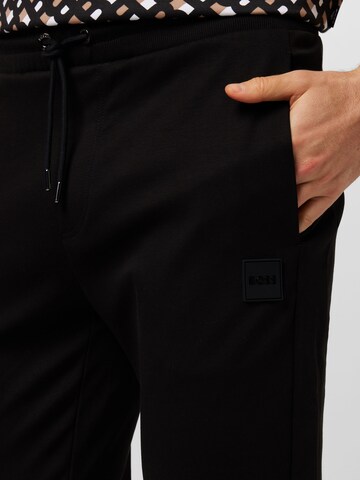 BOSS Tapered Trousers 'Lamont 82' in Black