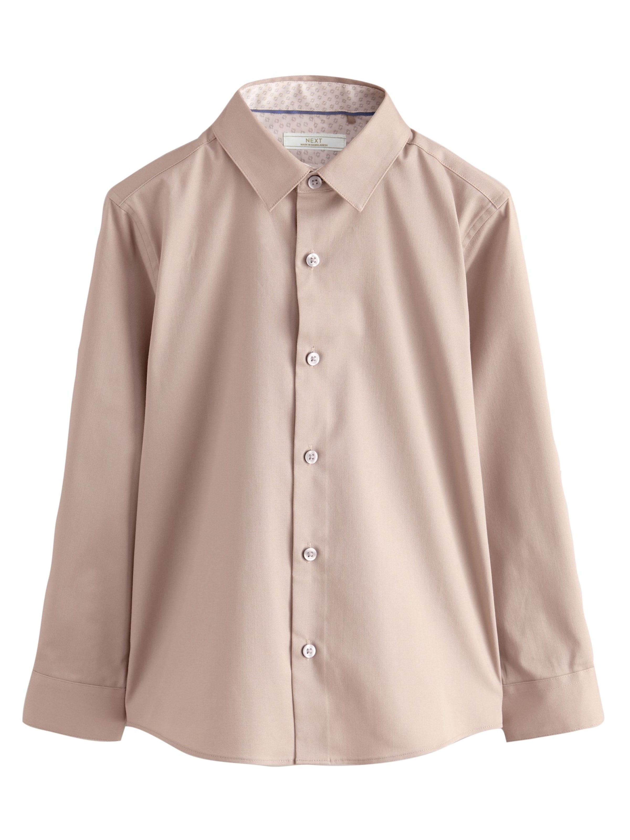 Next Regular fit Button up shirt in Beige: front
