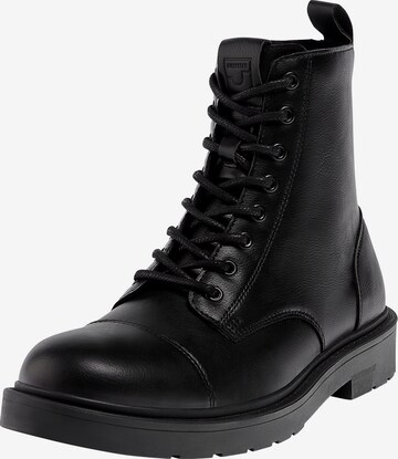 Bottines à lacets Pull&Bear en noir : devant