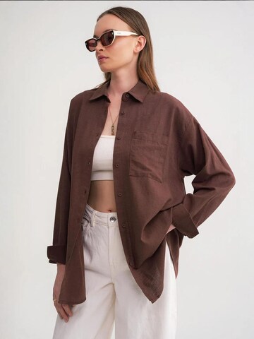 Camicia da donna di MixRay in marrone: frontale