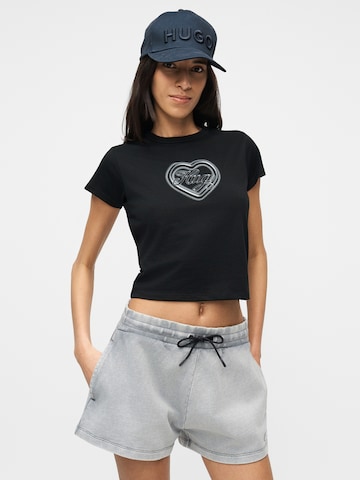 HUGO Tričko 'Dichroma_B' – černá