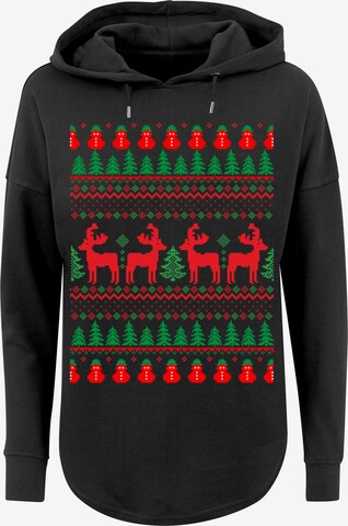 F4NT4STIC Sweatshirt 'Christmas Reindeers ' in Zwart: voorkant