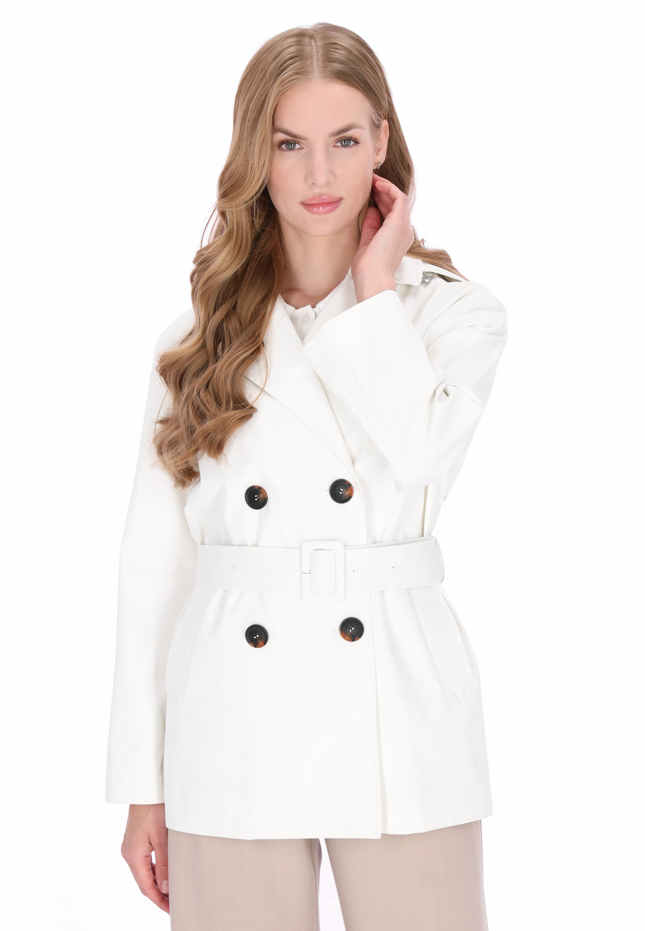 DreiMaster Klassik - Sobretudo meia-estação em branco: frente