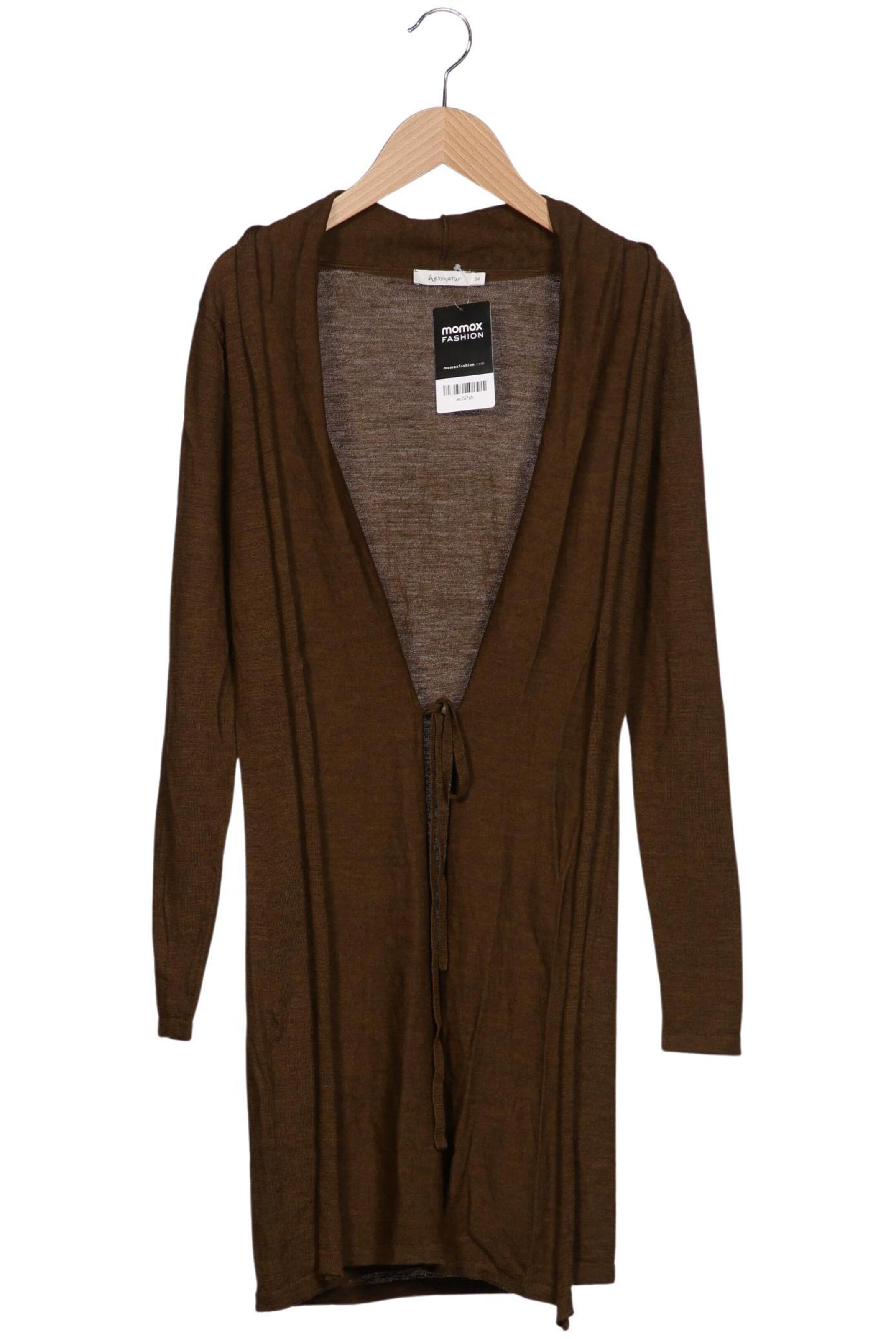 hessnatur Sweater & Cardigan in XS in Brown: front
