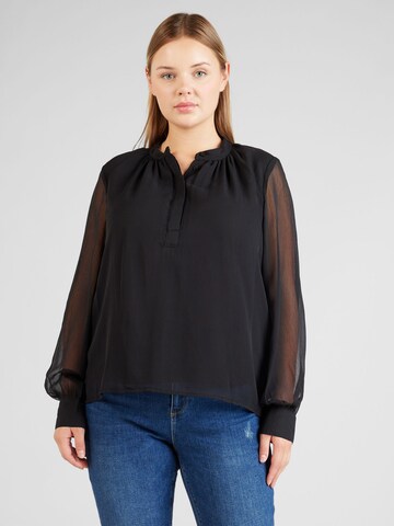 PIECES Curve Bluse 'SIA' in Schwarz: predná strana