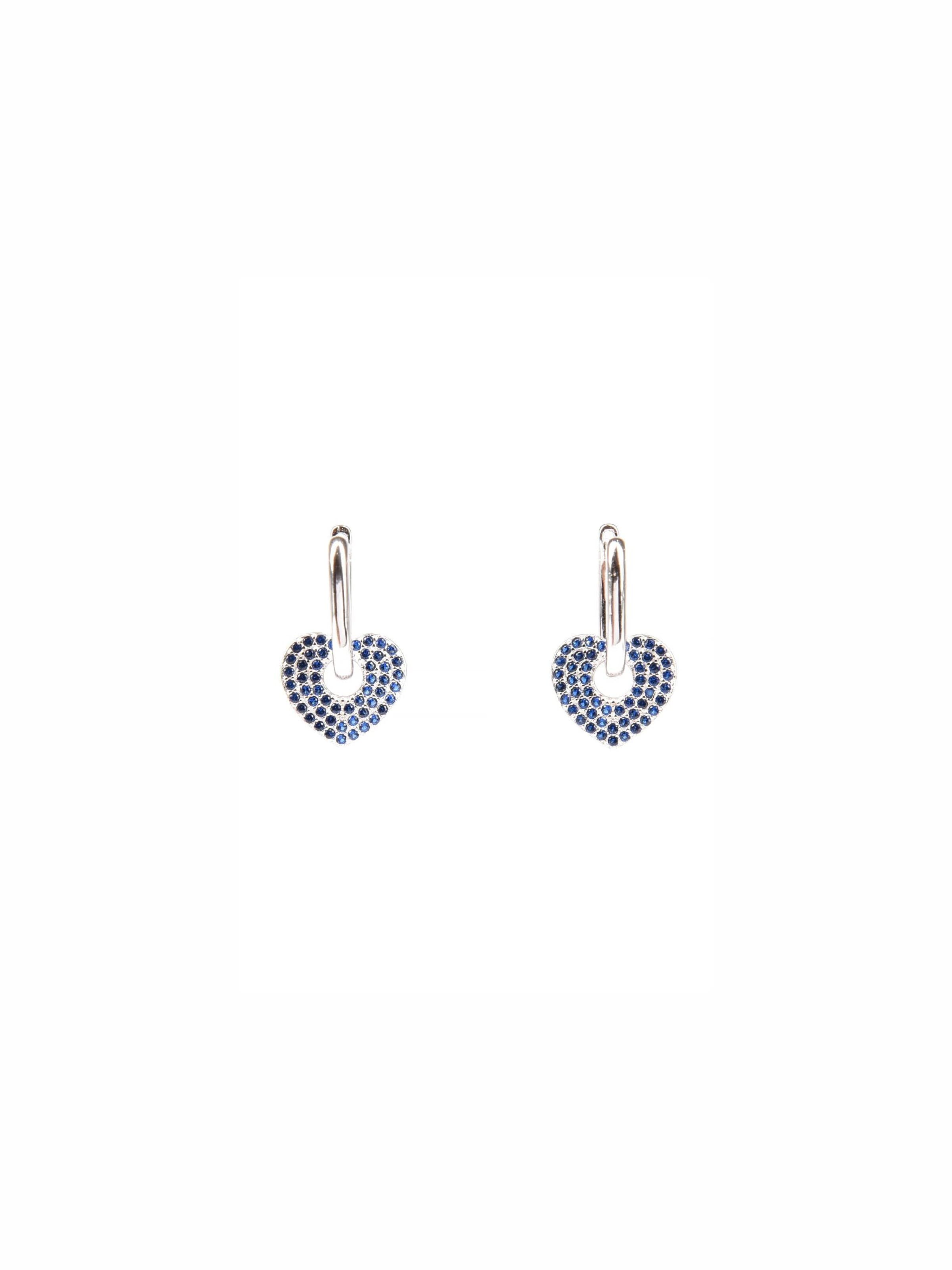 Addicted2 Uhani 'Danae orecchini in argento 925 con cuore a zirconi blue' | modra barva: sprednja stran