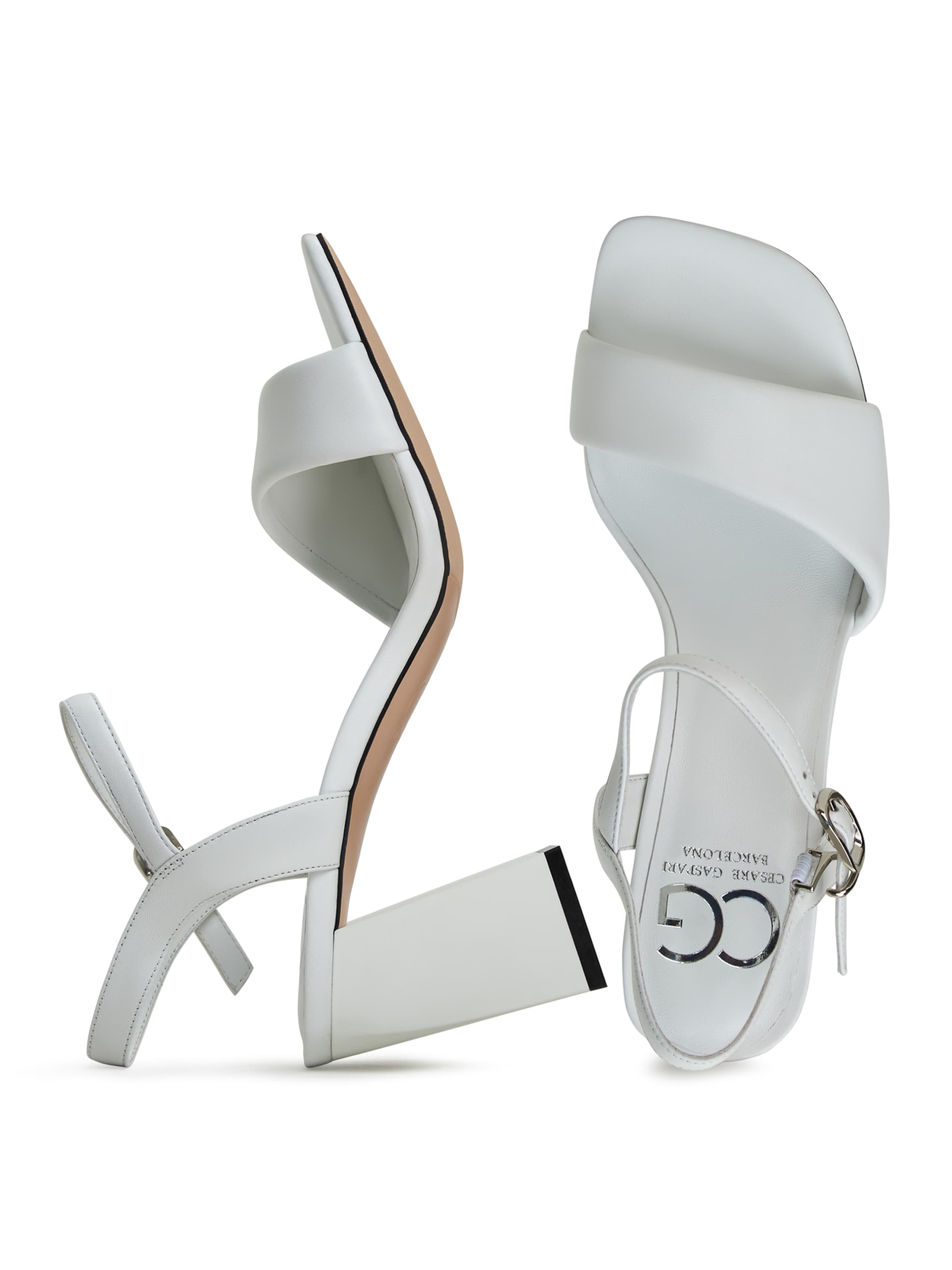 CESARE GASPARI Strap Sandals in White