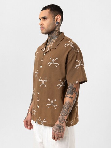 Dandalo Comfort fit Button Up Shirt 'Ruud' in Brown