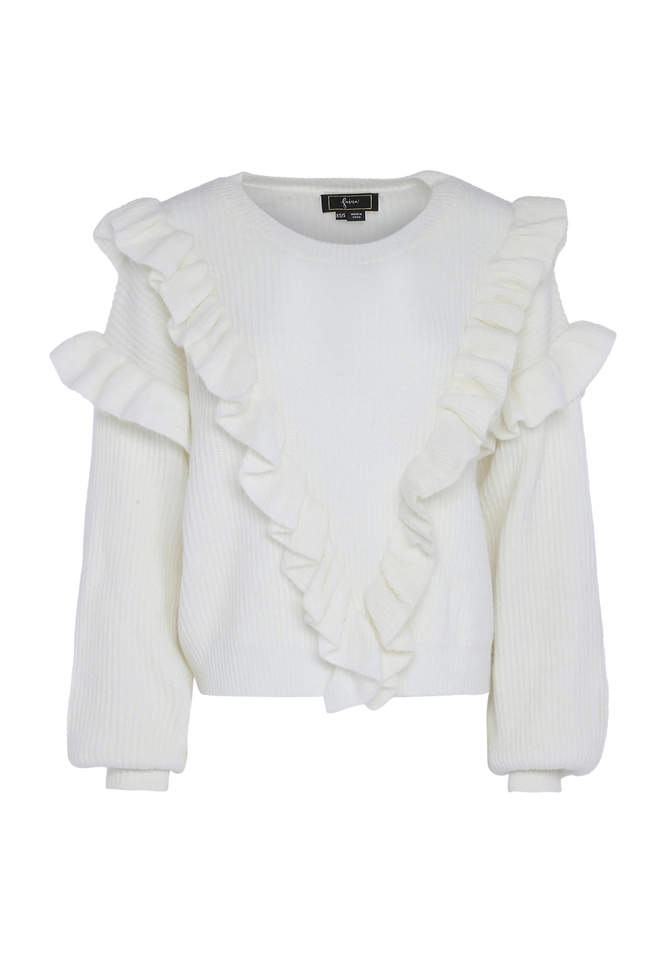 balts faina Džemperis: no priekšpuses