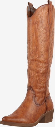 Bottes de cowboy Elara en marron : devant