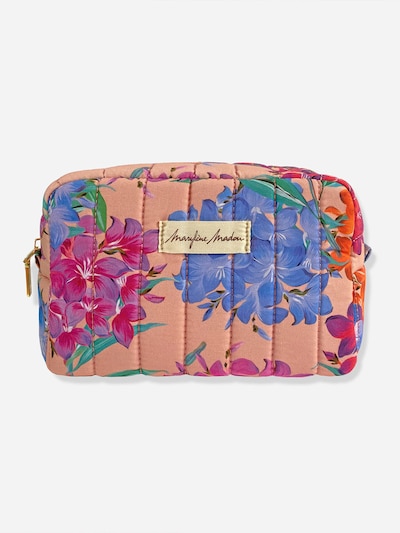 Marylène Madou Kosmetiktaske 'Quilted Small ‘Hydrangeas’ in Light Coral Toiletry Bag / Wash Bag' i 20 cm i gammelrosa, Produktvisning